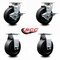 Service Caster 5 Inch Polyolefin Caster Set with Ball Bearings 2 Brakes 2 Rigid SCC SCC-20S520-POB-TLB-2-R-2 - alternate 2